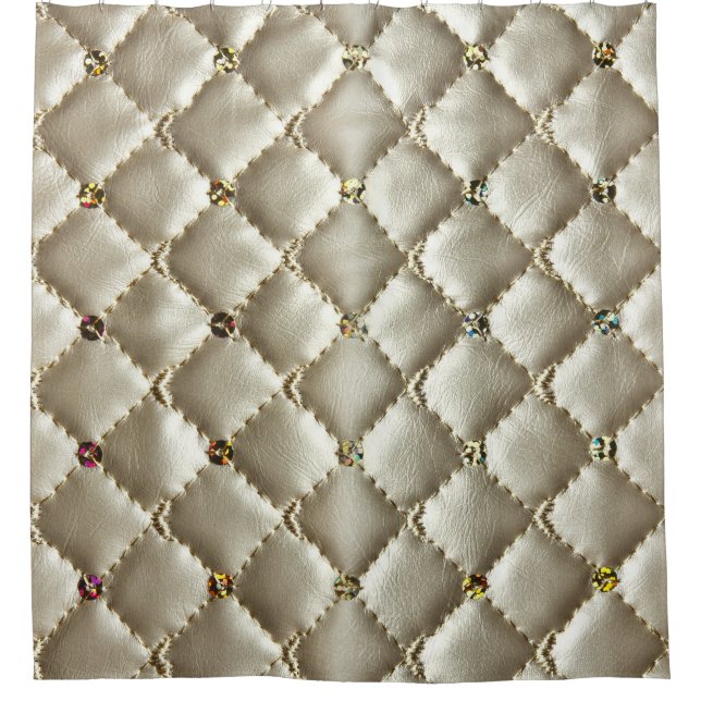 Golden Leather: Luxurious Background Texture Shower Curtain (Front)