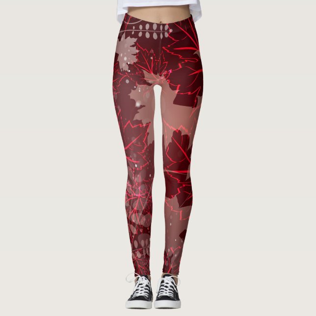 Golden Leaves 1 Leggings (Front)