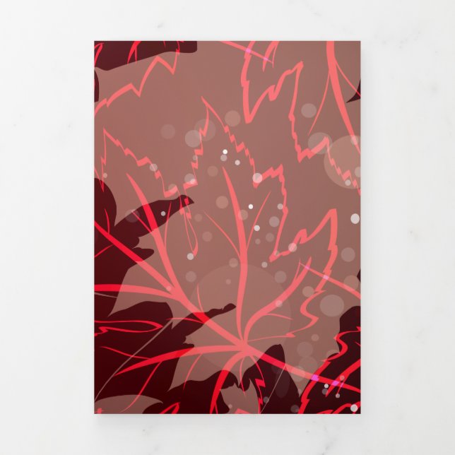 Golden Leaves 1 Tri-Fold Holiday Card (Cover)