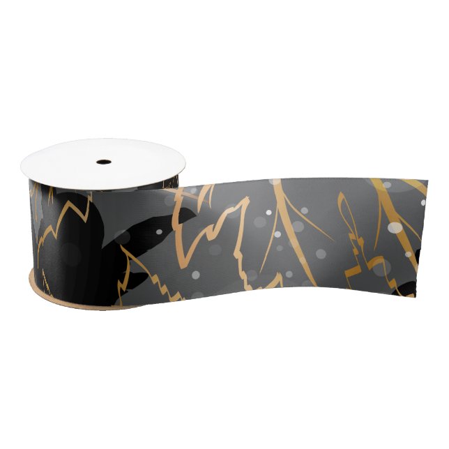 Golden Leaves 5 Satin Ribbon (Spool)
