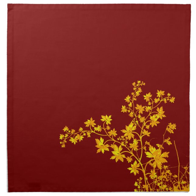Golden Leaves American MoJo Dinner Napkins (Front)