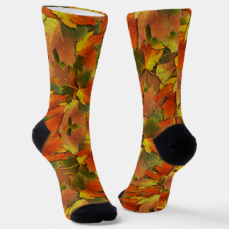 Golden Leaves Autumn Socks