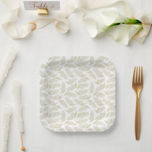 Golden leaves Botany Paper Plates