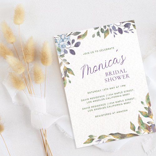 Golden Leaves Bridal Shower Invitation