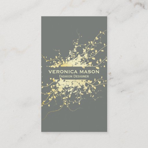 Customizable Golden Leaves Business Card