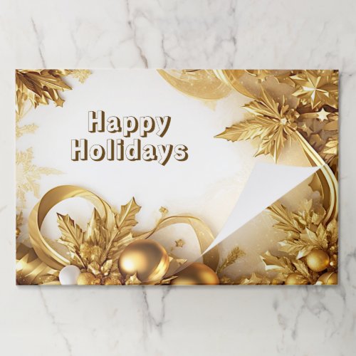 Golden Leaves Christmas Holiday Tearaway Placemat