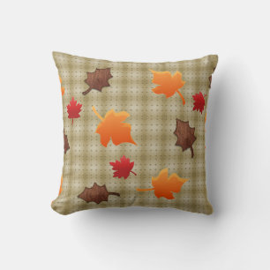 golden leaves fall throw pillow