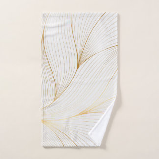 Golden leaves hand towel 