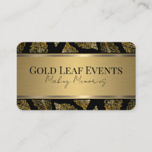 Golden Leaves   Luxury   Metallic Shine Business Card