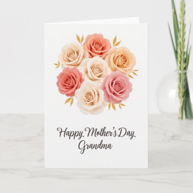 Golden Leaves Mothers Day Card (Front)