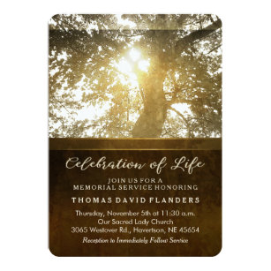 memorial service invitations zazzle