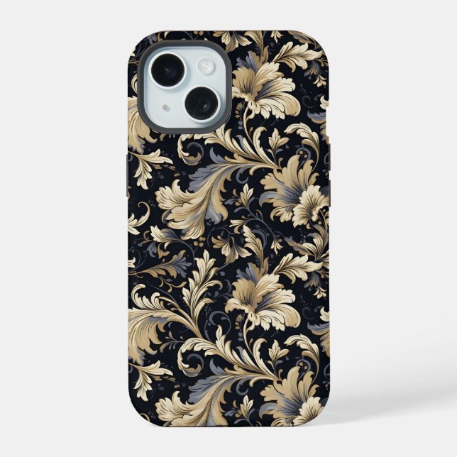Golden Leaves Pattern Iphone Case (Back)
