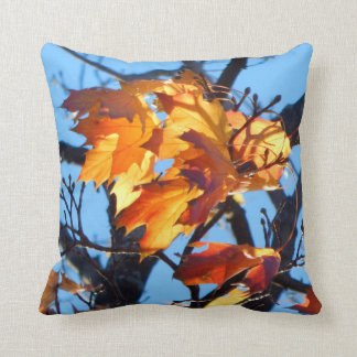 Golden Leaves Throw Pillow