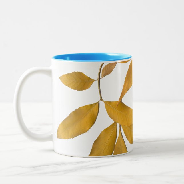 Golden leaves Two-Tone coffee mug (Left)