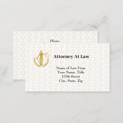 Golden Legal Symbols Lawyer Business Cards