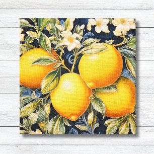 Golden Lemons Baroque Mediterranean Canvas Print