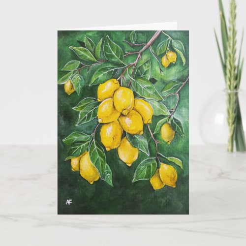Golden Lemons on a Winter's Day by Alfred Fox Card