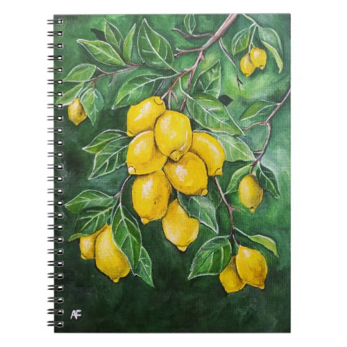 Golden Lemons on a Winter's Day by Alfred Fox Notebook