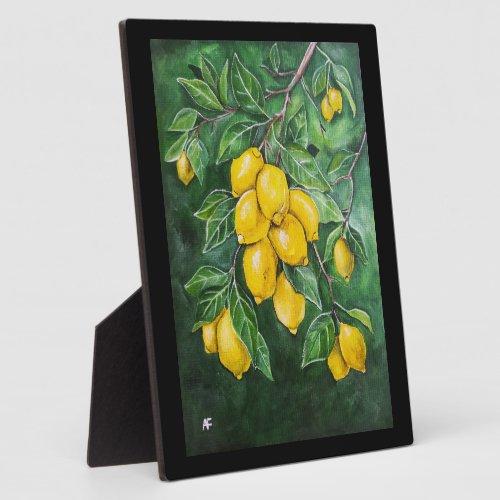 Golden Lemons on a Winter's Day by Alfred Fox Plaque