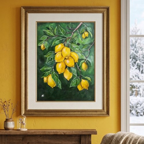 Golden Lemons on a Winter's Day by Alfred Fox Poster
