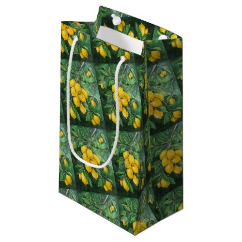 Golden Lemons on a Winter's Day by Alfred Fox Small Gift Bag