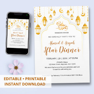 Golden Lentern Islamic Iftar Invitation