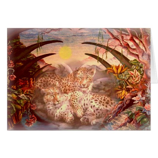 golden leopard morning cards (Front Horizontal)