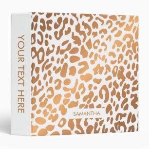 Golden Leopard Print 3 Ring Binder
