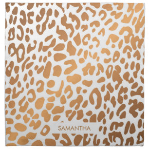 Golden Leopard Print Cloth Napkin