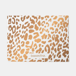 Golden Leopard Print Doormat