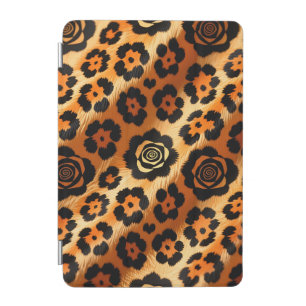Golden Leopard Rose Animal Print iPad Mini Cover