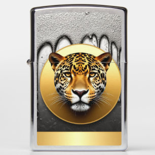 Golden Leopard With Water Drop Details 🐆 Zippo Lighter