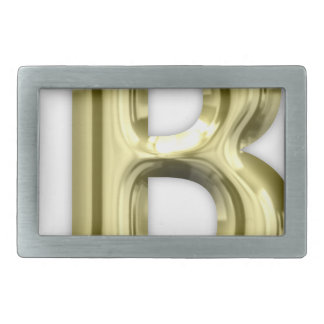 Golden Letter B Shiny Alphabet Rectangular Belt Buckle