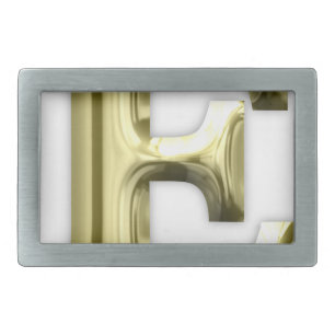Golden Letter E Shiny Gold Alphabet Belt Buckle