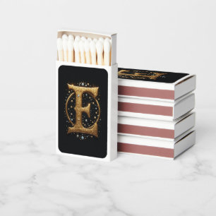 Golden Letter E With Gemstones Baroque Embellishme Matchboxes