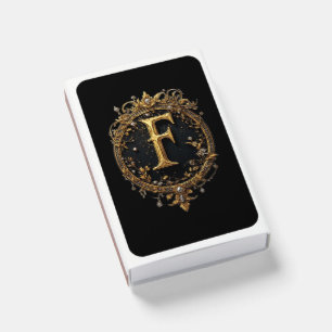 Golden Letter F With Gemstones Baroque Embellishme Matchboxes