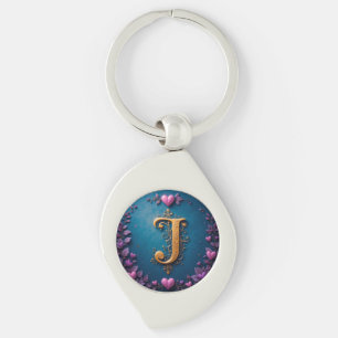Golden Letter J Love Nature Inspired Monogram ✨ Keychain