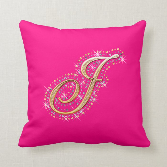 Golden Letter J   Pillow