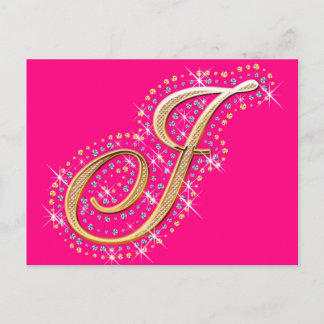 Golden Letter J - Postcard