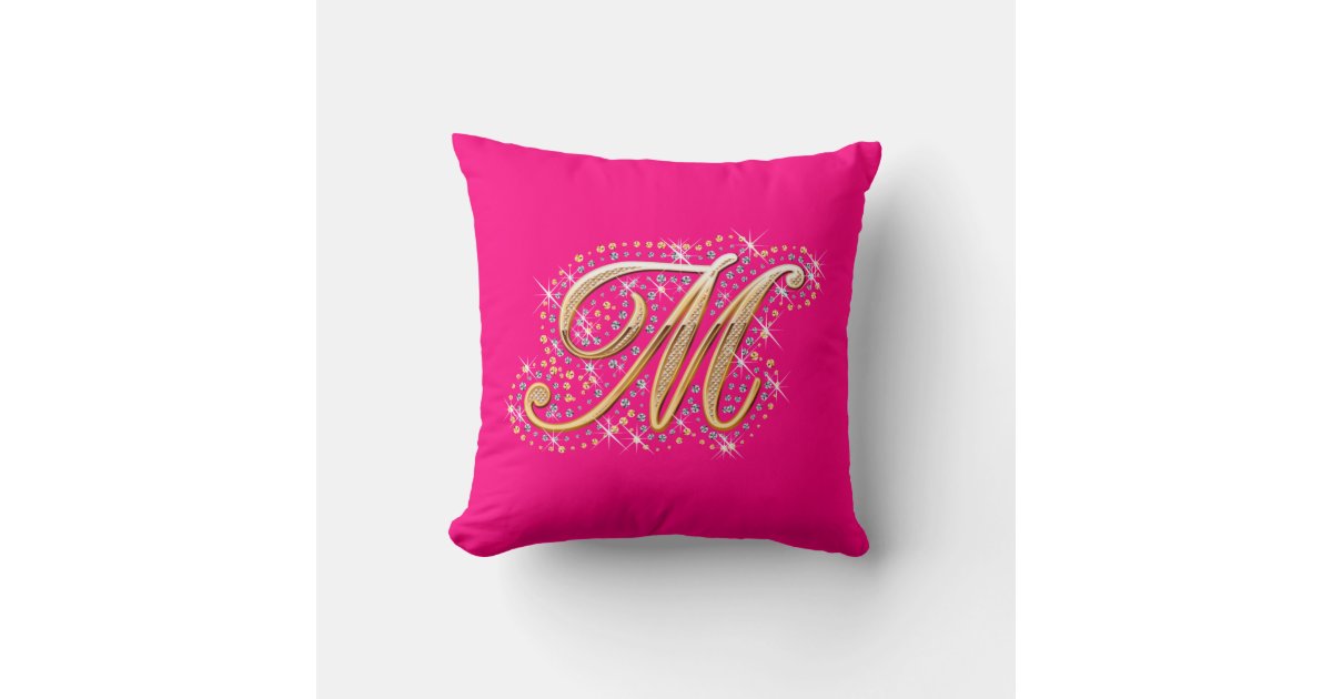 Golden Letter M Pillow Zazzle