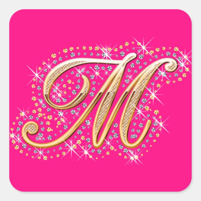 Golden Letter M - Sticker (Front)