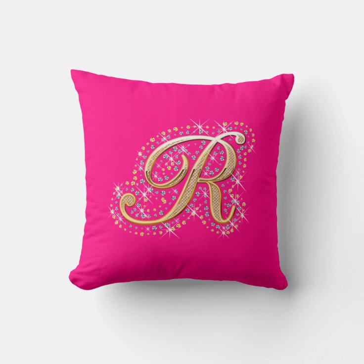 Golden Letter R Pillow Zazzle
