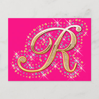 Golden Letter R - Postcard