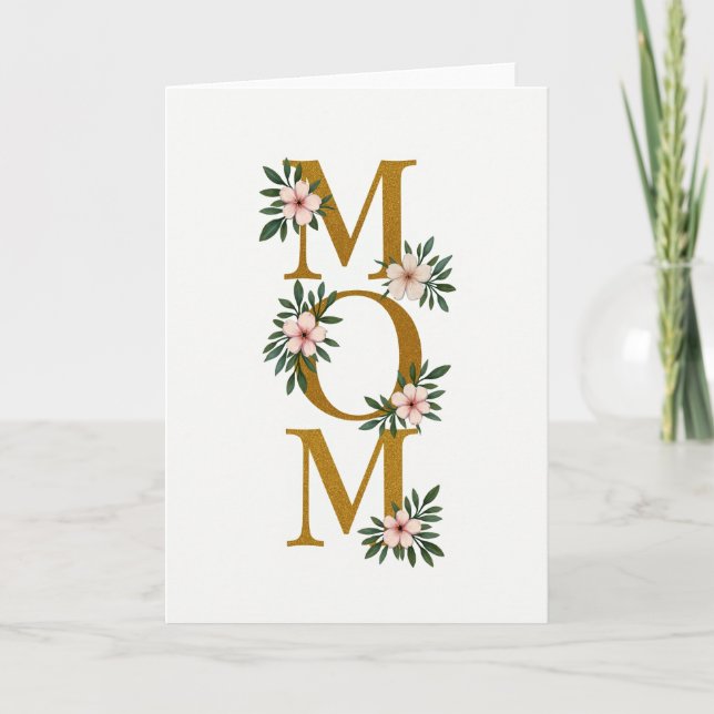 Golden Letters Floral Art Card (Front)
