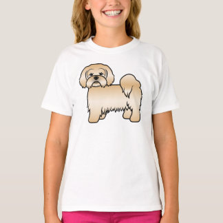 Golden Lhasa Apso Cute Cartoon Dog Illustration T-Shirt