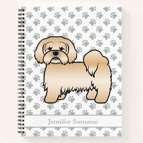 Golden Lhasa Apso Cute Cartoon Dog  Name Notebook