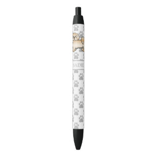 Golden Lhasa Apso Cute Cartoon Dog &amp; Name Pen