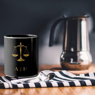 Golden Libra Zodiac Design – Personalized Monogram