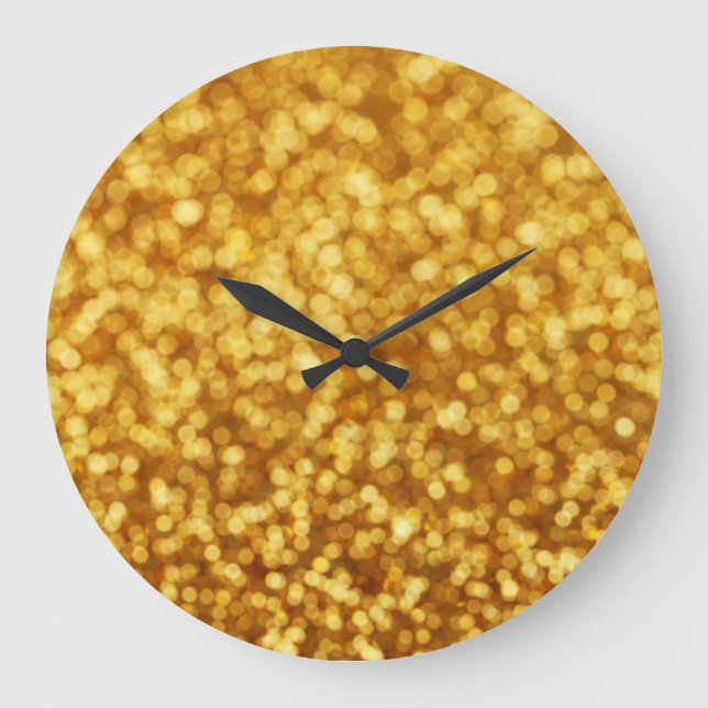 Golden Light Bokeh Abstract Background Large Clock (Front)