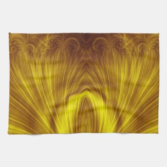 Golden Light Fractal Towel